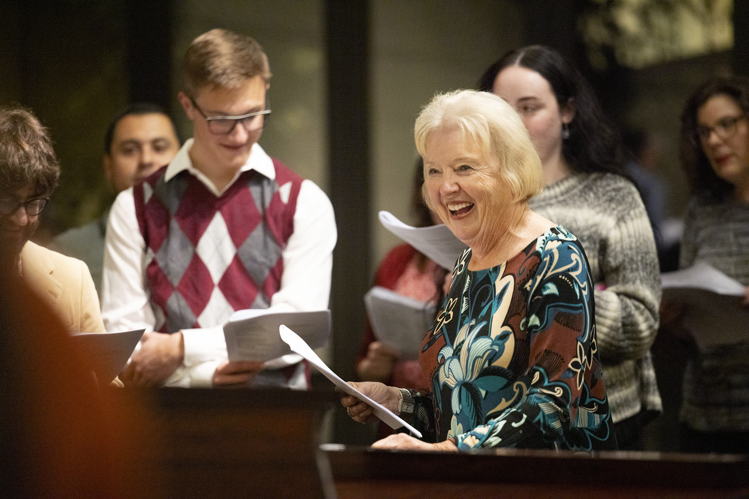 Ath revives Singing Party to honor Professor Ward Elliott.