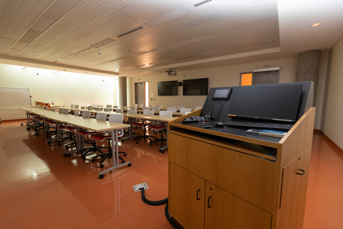 Interior of Kravis Center classroom.