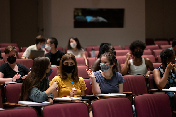 Students seated in Pickford Auditorium.