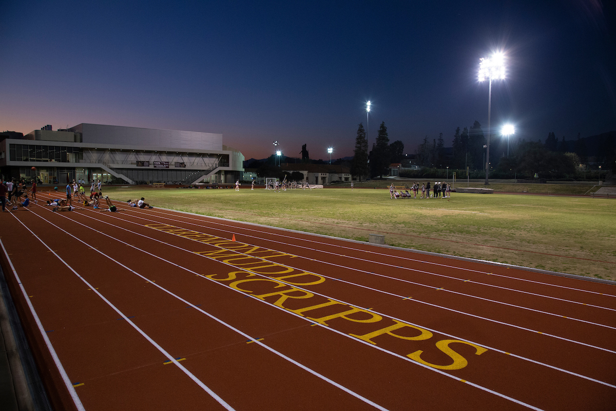 Zinda Field at Roberts Pavilion in the evening.