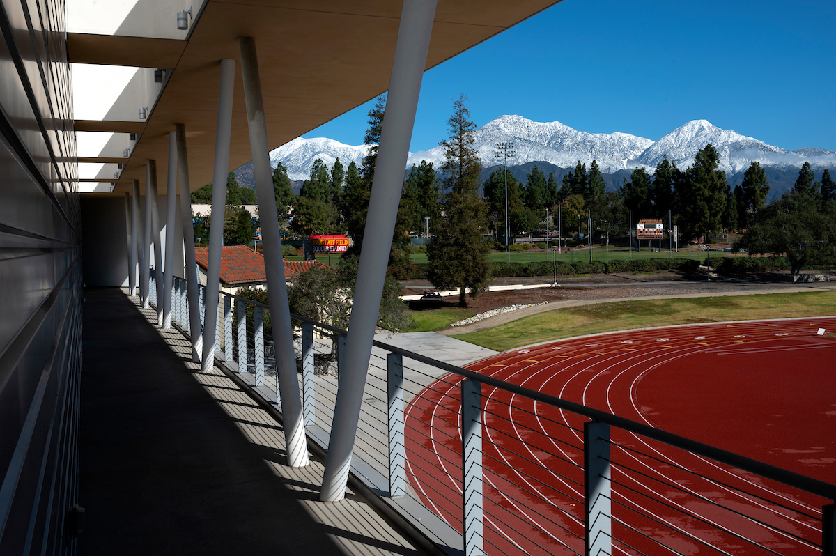 Stadium view of Zinda Field at Roberts Pavilion.