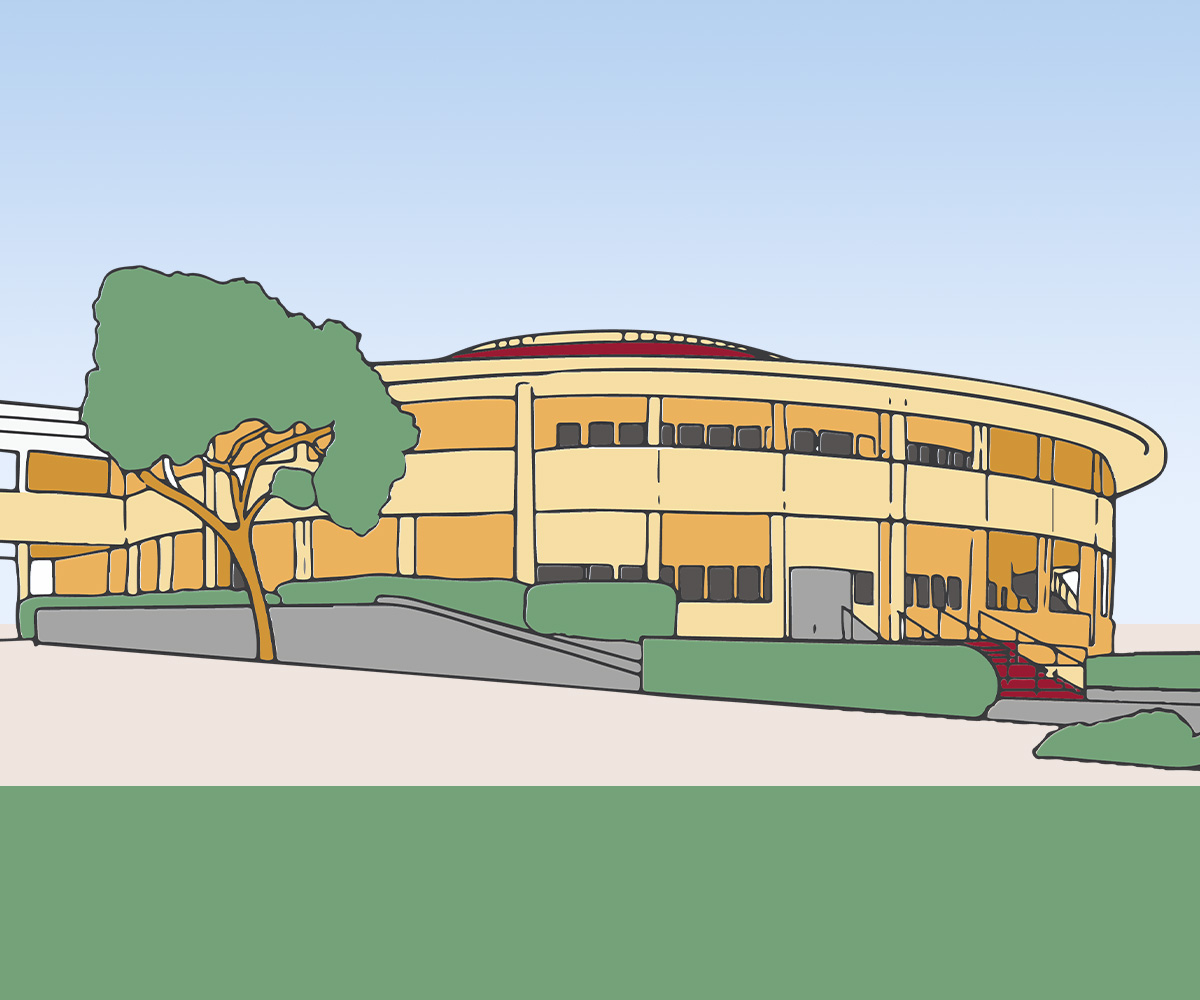 An illustration of Bauer Center.