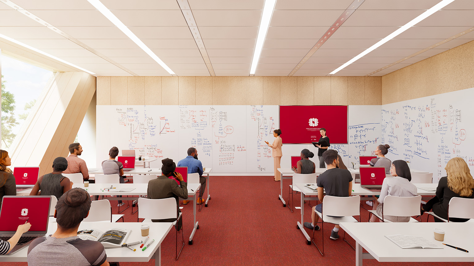 A classroom in the Robert Day Sciences Center.