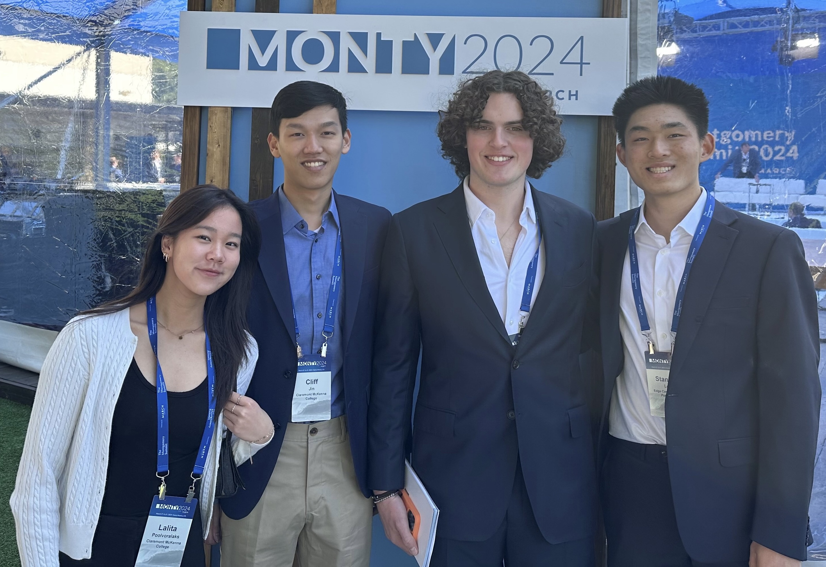 Lalita Poolvoralaks '27, Clifford Jin '27, Sebastian Doty '27, and Stanley Lo '27 at the Montgomery Summit Conference