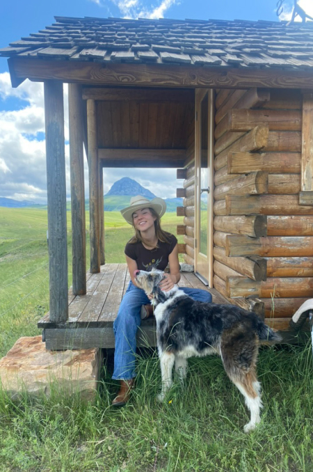 Claire on her family's farm.