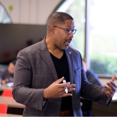 Corey D. B. Walker speaking at the Athenaeum