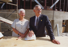 Jack and Jil Stark outside a construction area.