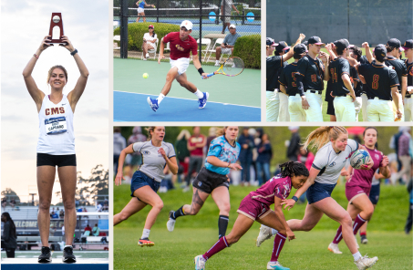 Collage of CMS athletics highlights.