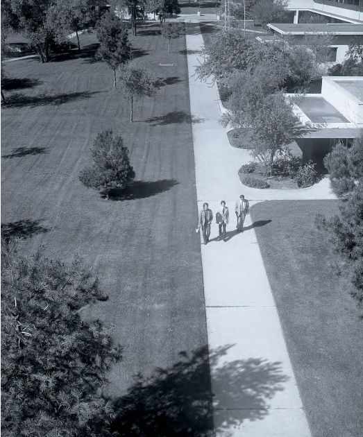 An undated photo showing Mid Quad in the past.