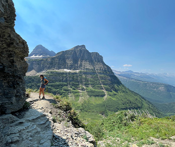 Claire atop a mountain in her homestate, Montana.