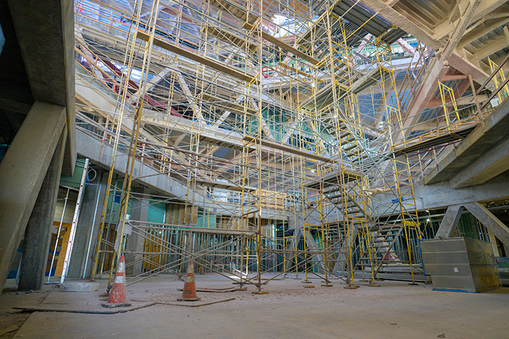 In progress construction of the Central Atrium.