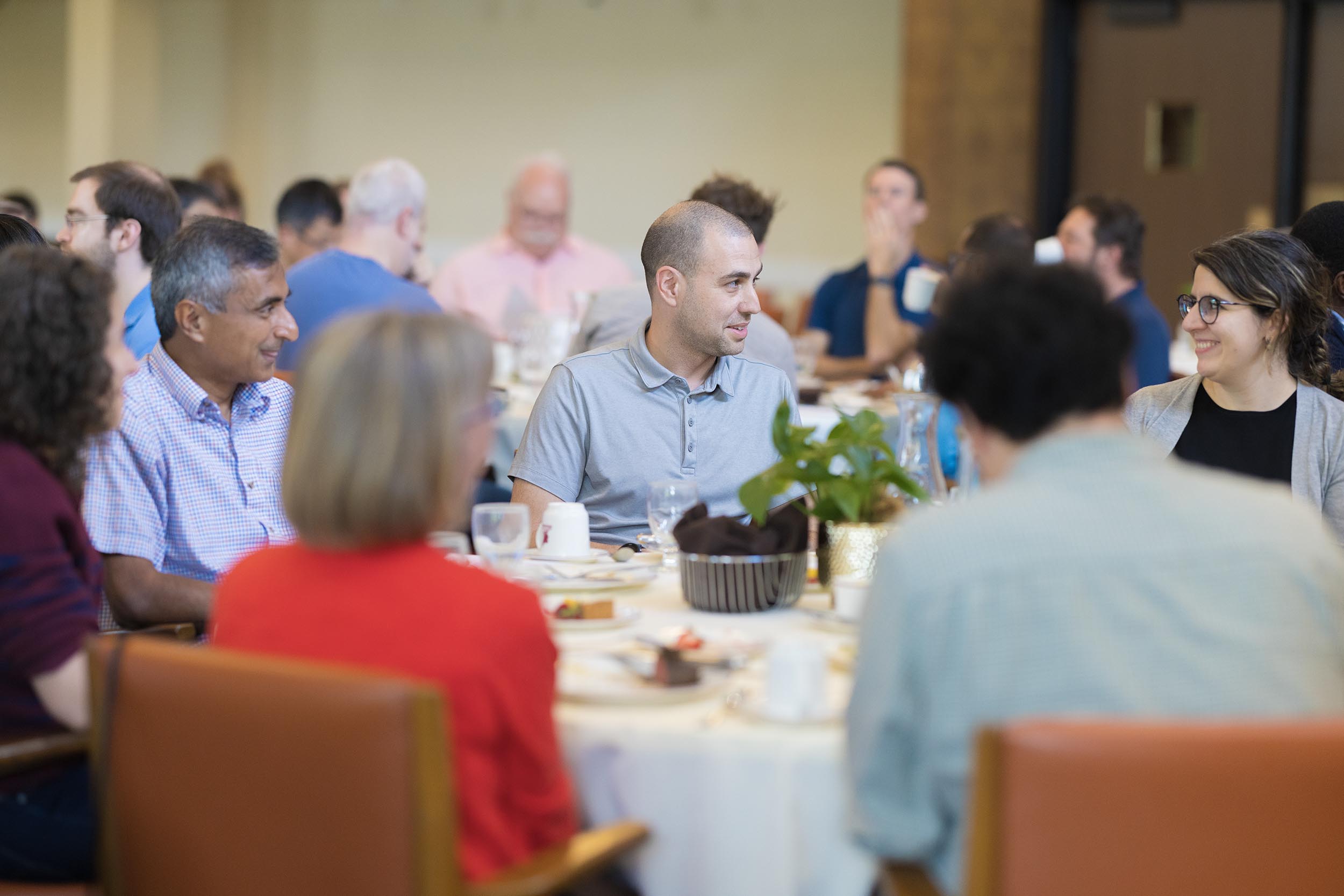 Faculty members having dinner at the 2026 Faculty Awards.
