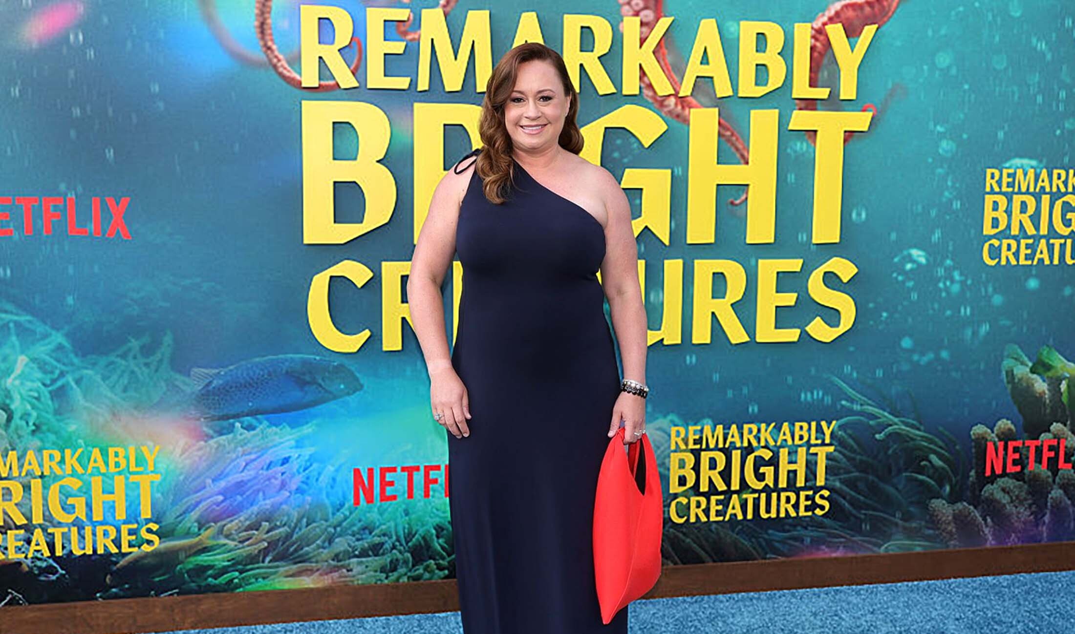 Shelby Van Pelt '02 at premiere of Remarkably Bright Creature movie