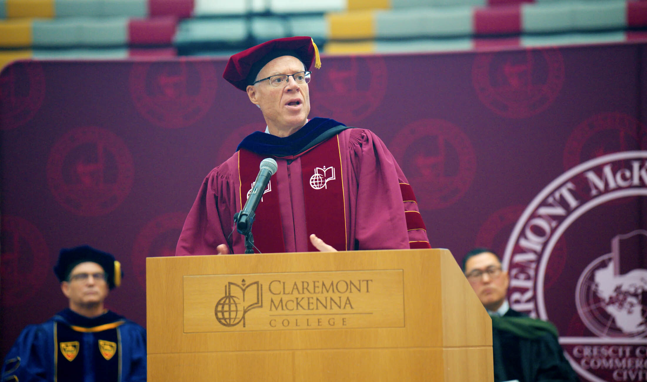 President Will Dudley gives his first convocation address at CMC.