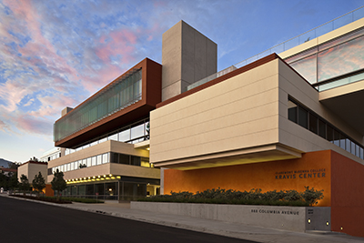 Kravis Center, southwest corner, at dusk