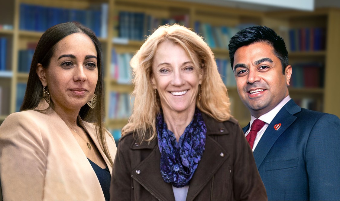The new Rose Institute board members: Jacinth Sohi ’11 (left), Sue O'Bannon ’84 (center), and Ashwin Navin ’99.