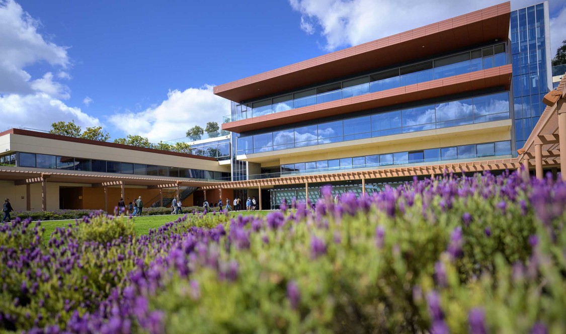 Kravis Center with foliage
