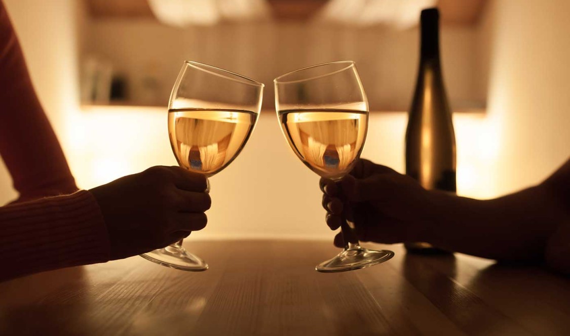 Couple drinking wine