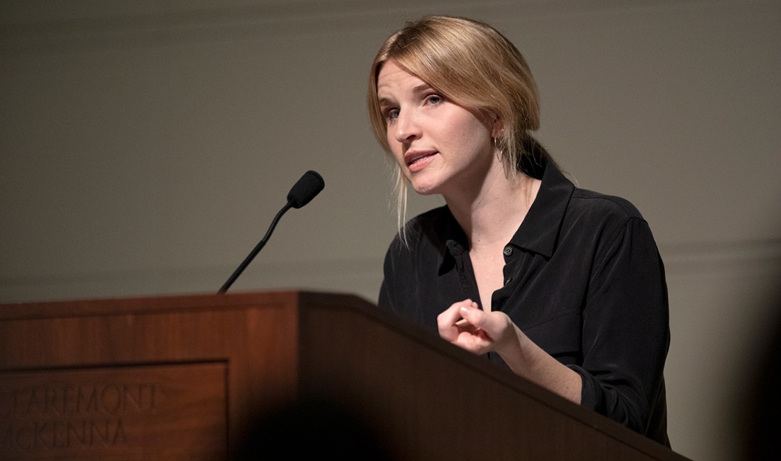 Tara Westover speaking at the Marian Miner Cook Athenaeum