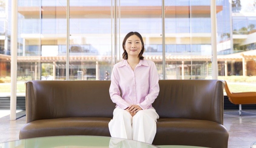 Annabel Chung '27 sitting sitting in the Massoud.
