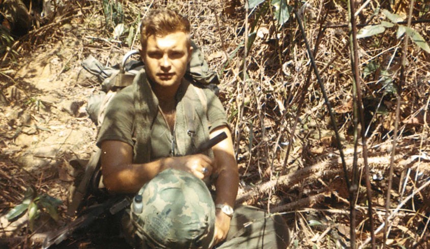 Young Robin Bartlett in the field during the Vietnam war