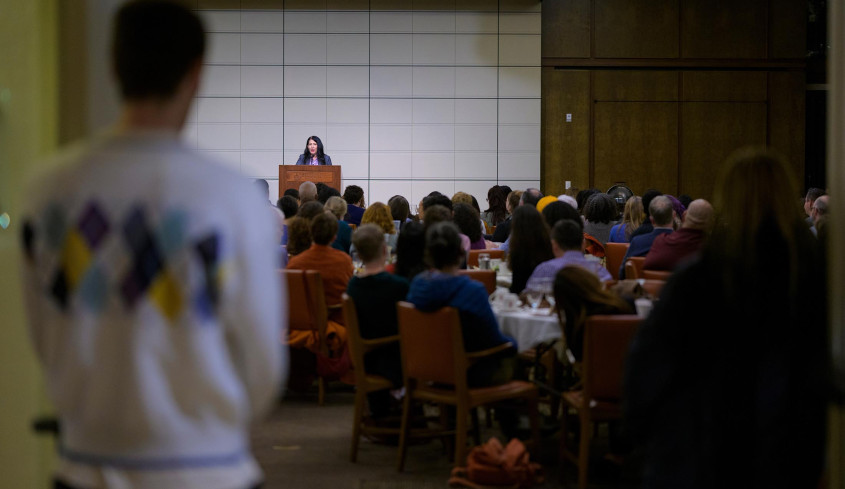 Ath speaker at podium