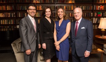 Claremont McKenna College President Hiram E. Chodosh; Marie-Josée Kravis, Chair of the Kravis Prize Selection Committee; Endeavor CEO and Co-founder Linda Rottenberg; and Henry R. Kravis ’67, CMC Trustee and Co-founder of Kohlberg Kravis Roberts &amp; Co