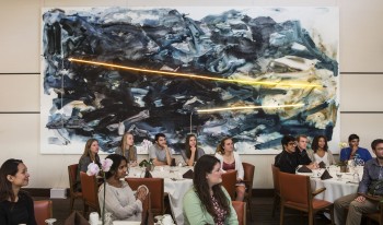 Mary Weatherford painting featured in CMC's Marian Miner Cook Athenaeum.