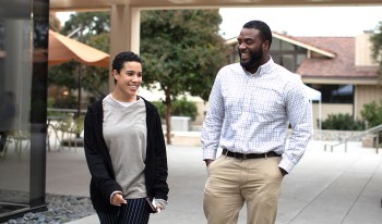 Vince Greer with a student