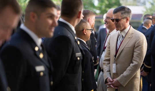 David Mgrublian at ROTC ceremony
