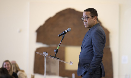 John McWhorter discussed language challenges at a special Orange County luncheon.