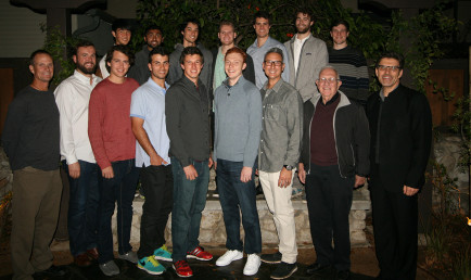 CMS Men's Tennis with CMC President Hiram Chodosh