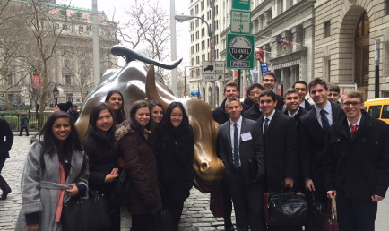 Students on network trip in New York City