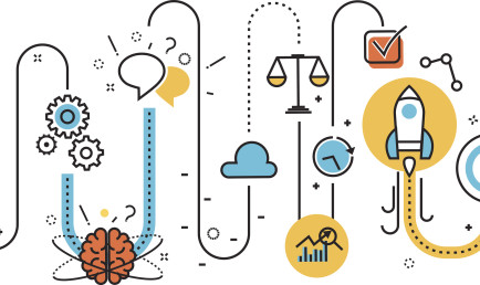 illustration of entrepreneurial venture from conception to execution