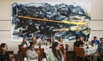 Mary Weatherford painting featured in CMC's Marian Miner Cook Athenaeum.