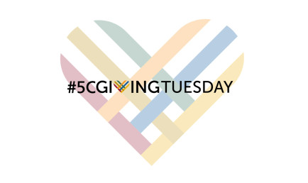 5C Giving Tuesday Logo - multicolored striped heart