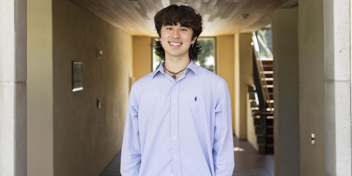 Louis Layman '26 standing on campus